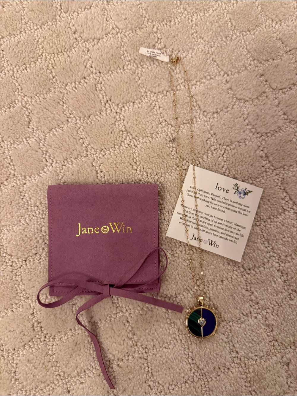Jane Win all of my love heart Gold Necklace with satellite chain